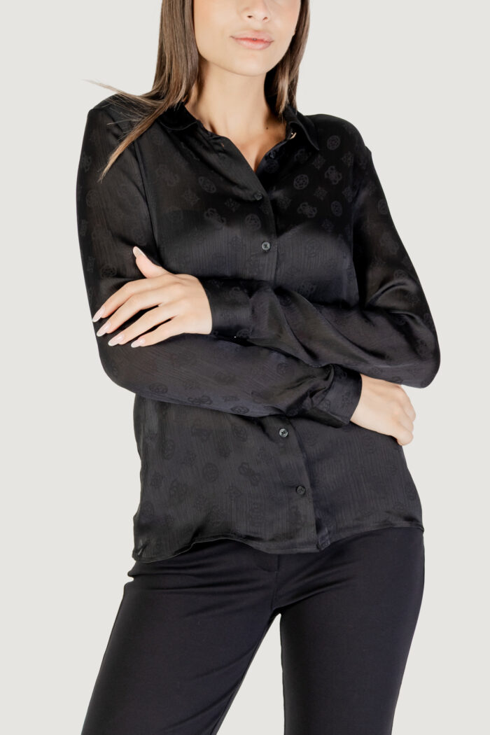 Camicia manica lunga Guess ls marthe logo shirt Nero