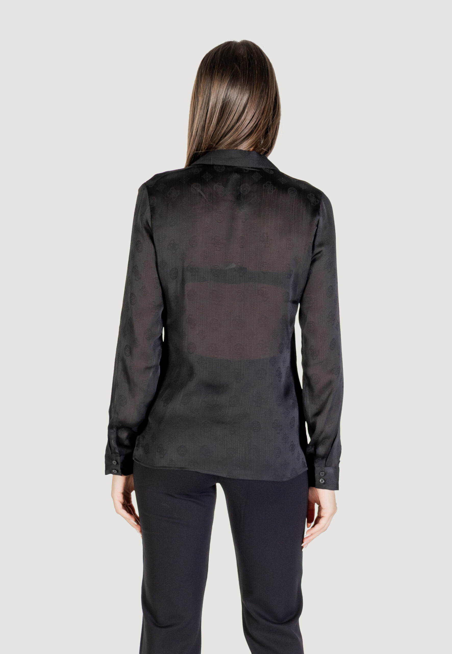 Camicia manica lunga Guess ls marthe logo shirt Nero - Foto 5