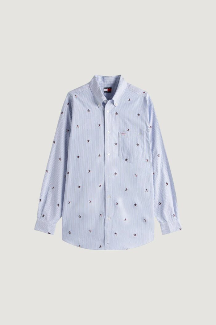 Camicia manica lunga Tommy Hilfiger Jeans tommy girl embroider Blu Chiaro