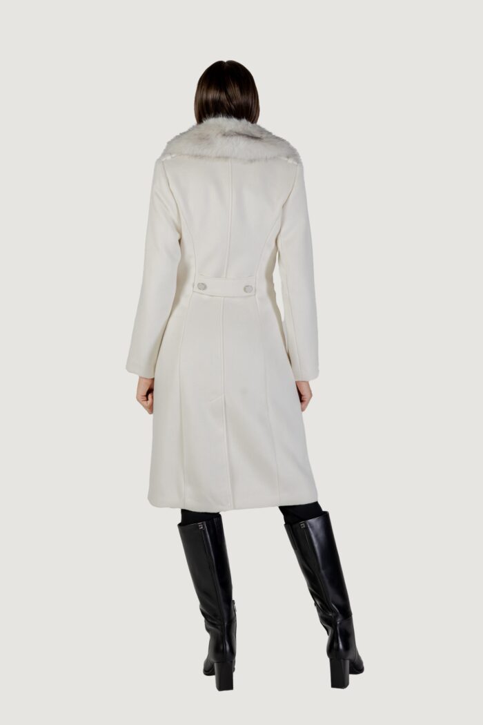 Cappotto Guess karole fur collar coat Panna