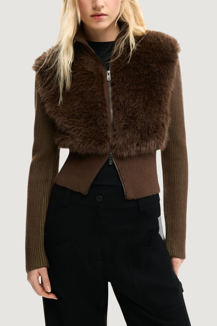 Cardigan Desigual repris jers inverness Marrone