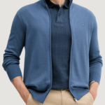 Cardigan Tommy Hilfiger essential cotton zip Celeste - Foto 1