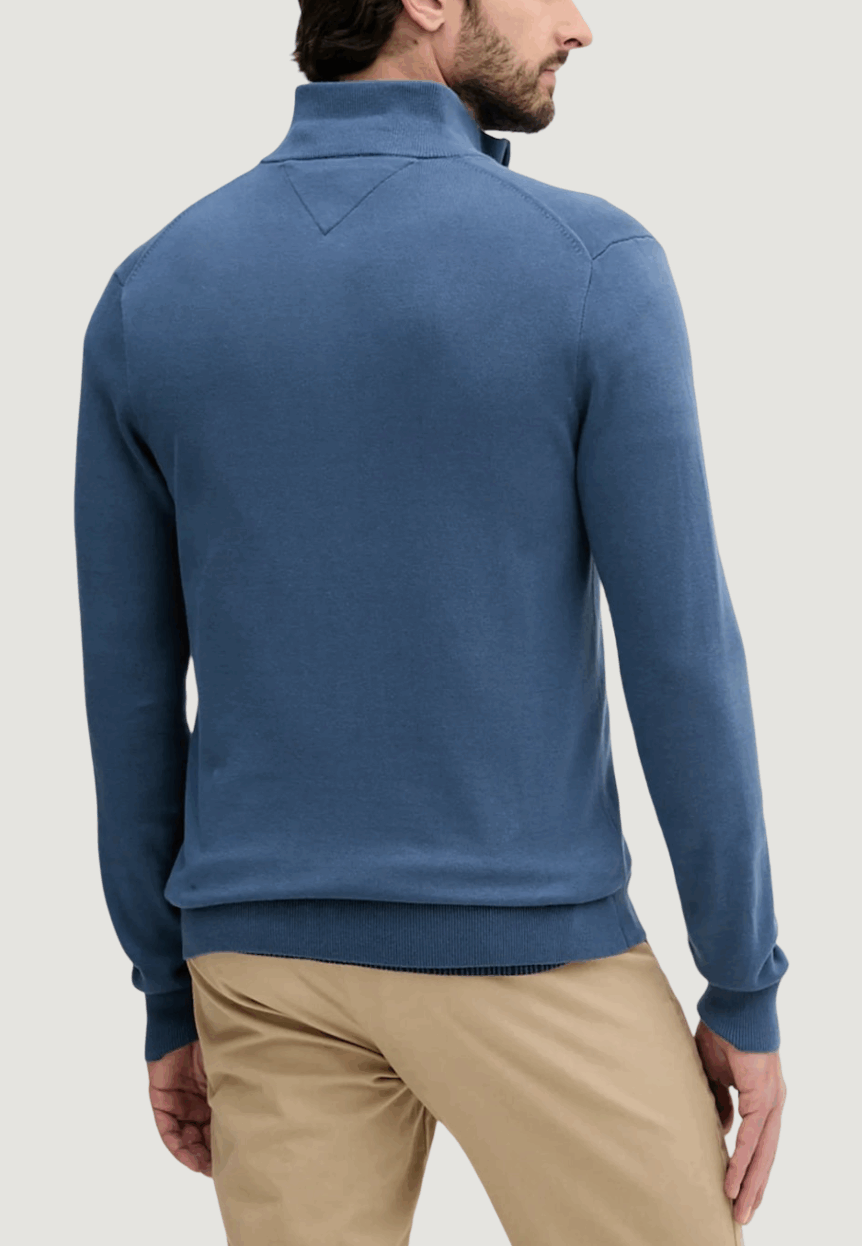 Cardigan Tommy Hilfiger essential cotton zip Celeste - Foto 3