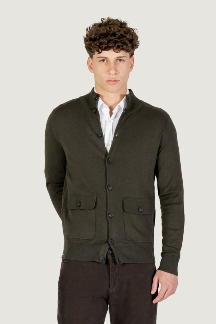 Cardigan YOS giacca lupo c/bottoni Verde Scuro