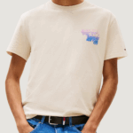 T-shirt Tommy Hilfiger Jeans tjm reg stack backpr Beige - Foto 1