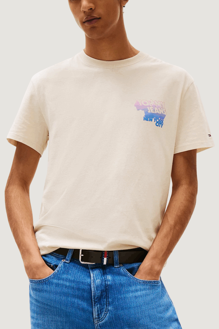 T-shirt Tommy Hilfiger Jeans tjm reg stack backpr Beige
