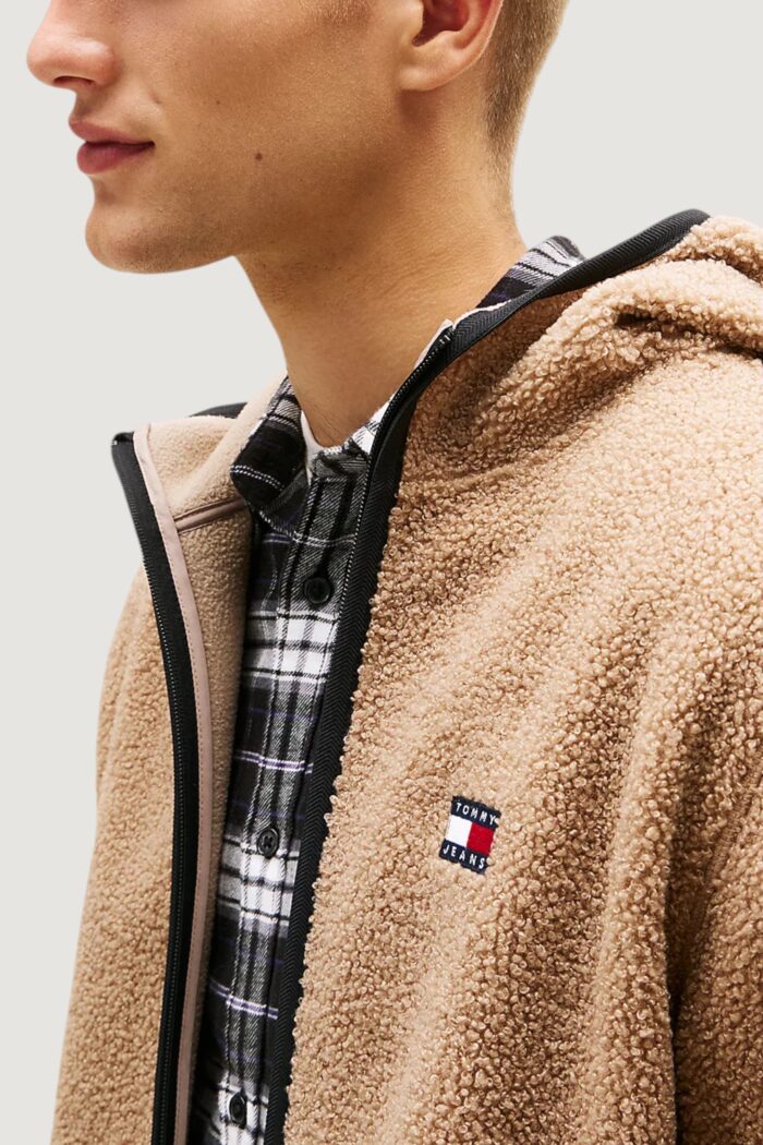 Felpa con cappuccio Tommy Hilfiger Jeans tjm reg badge teddy Beige scuro