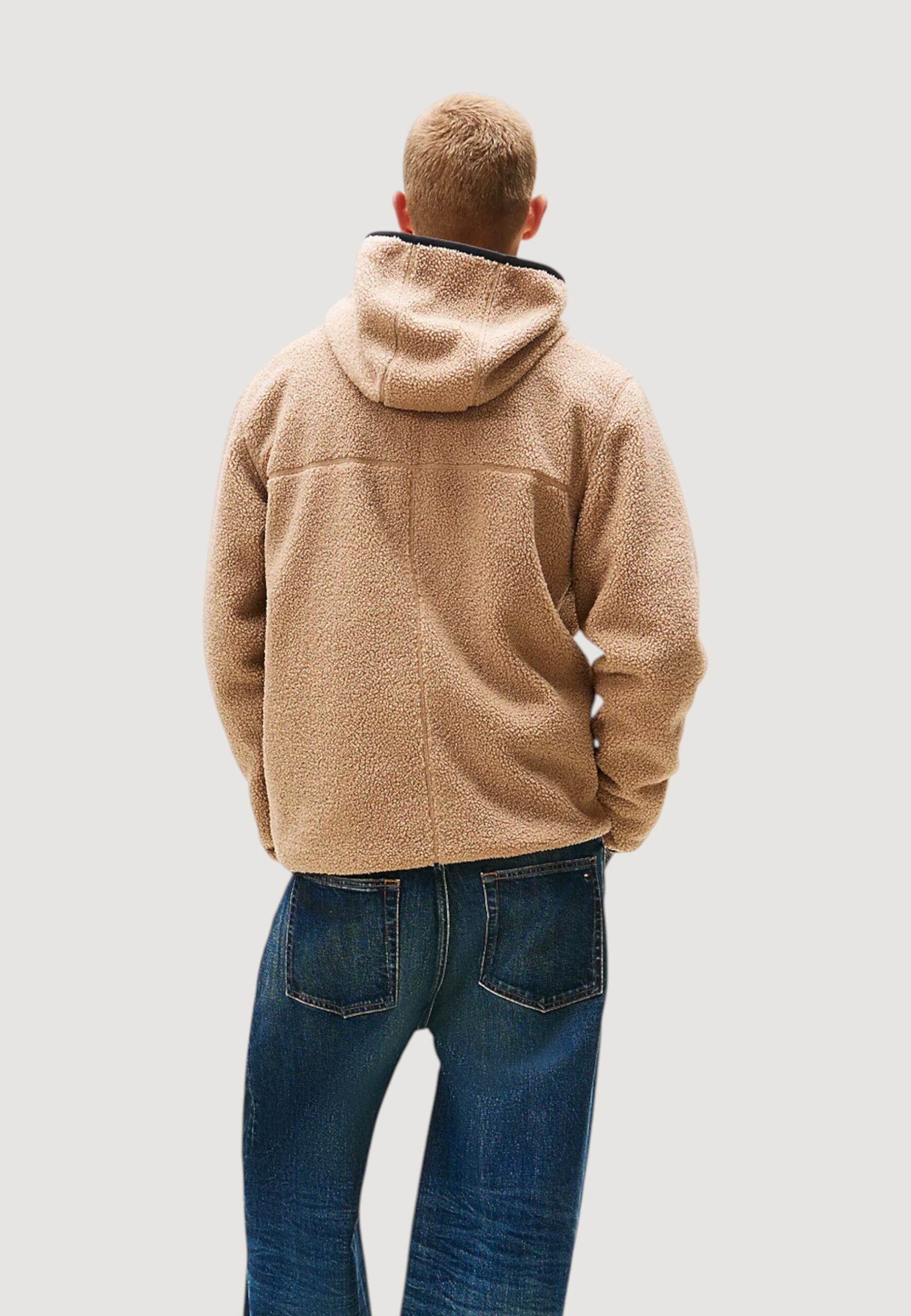 Felpa con cappuccio Tommy Hilfiger Jeans tjm reg badge teddy Beige scuro - Foto 4