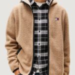 Felpa con cappuccio Tommy Hilfiger Jeans tjm reg badge teddy Beige scuro - Foto 1