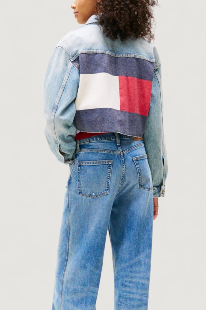 Giacchetto Tommy Hilfiger Jeans croppd trckr jkt rwb Blue Denim Chiaro