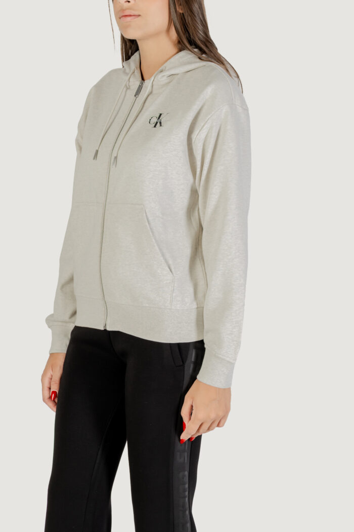 Felpa con cappuccio Calvin Klein Jeans monologo french terr Grigio Chiaro