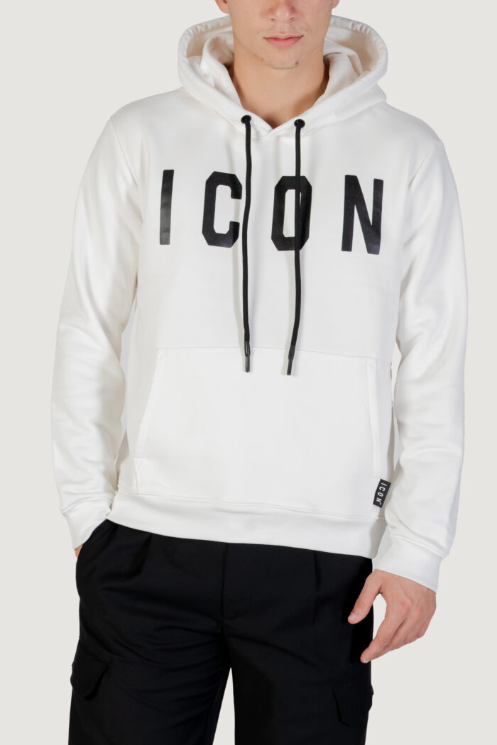 Felpa con cappuccio Icon  Bianco – Nero