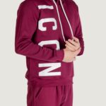 Felpa con cappuccio Icon logo verticale Bordeaux - Foto 1