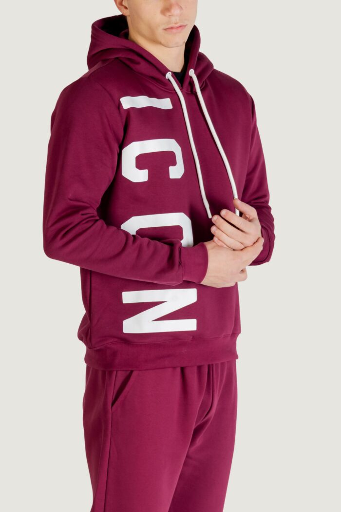 Felpa con cappuccio Icon logo verticale Bordeaux