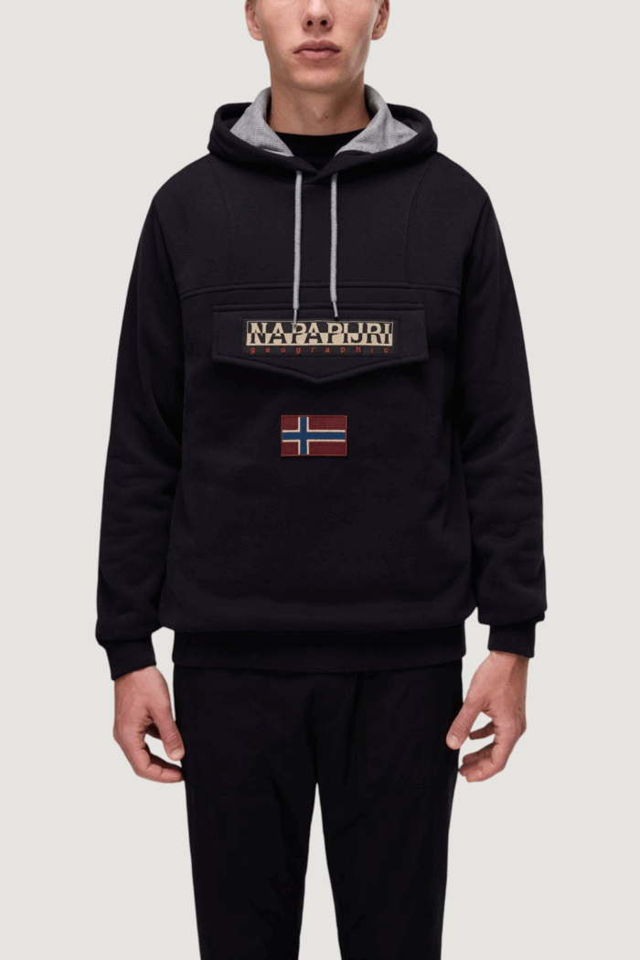 Felpa con cappuccio Napapijri burgee wint 4 Nero