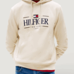 Felpa con cappuccio Tommy Hilfiger icon hilfiger hoodie Avorio - Foto 1