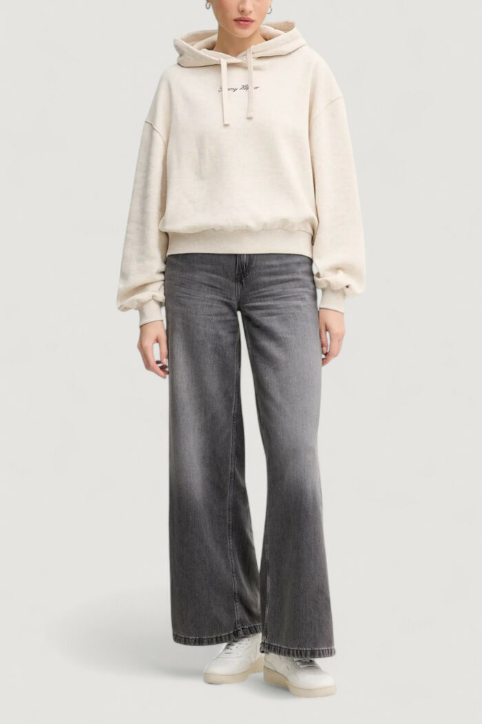 Felpa con cappuccio Tommy Hilfiger classic script fleec Beige