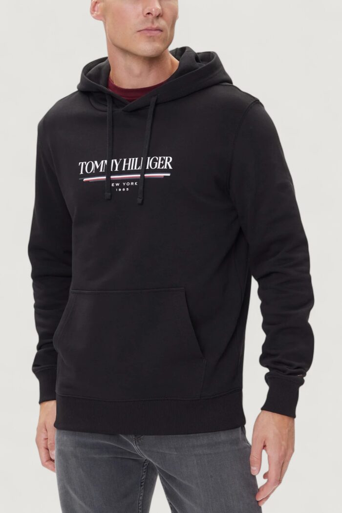 Felpa con cappuccio Tommy Hilfiger brand love hilfiger Nero