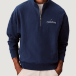 Felpa senza cappuccio Calvin Klein Jeans premium terry chain Blue scuro - Foto 1