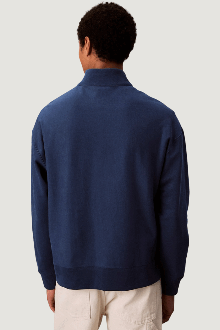 Felpa senza cappuccio Calvin Klein Jeans premium terry chain Blue scuro