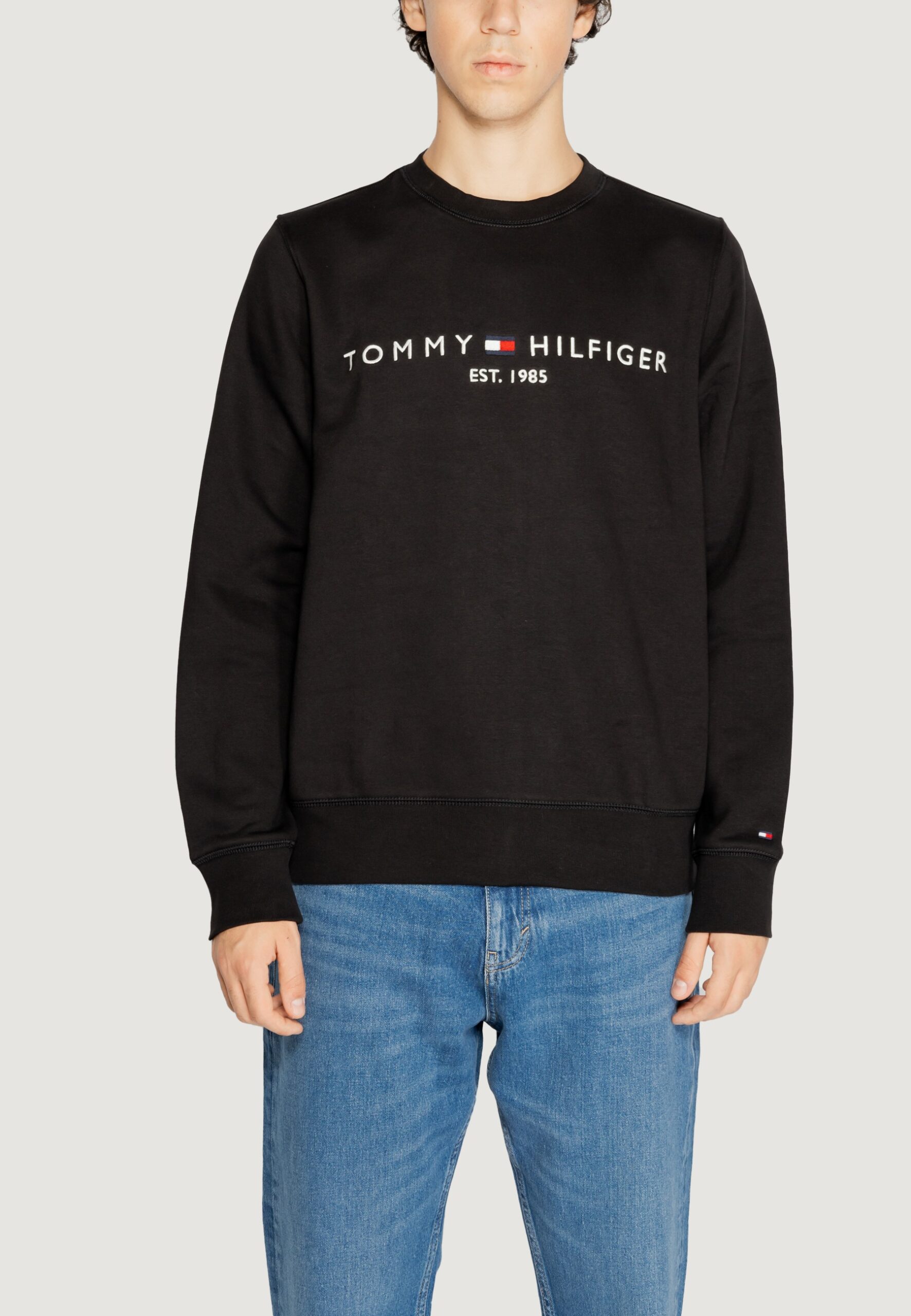 Felpa senza cappuccio Tommy Hilfiger Jeans tommy logo sweatshirt Nero - Foto 2