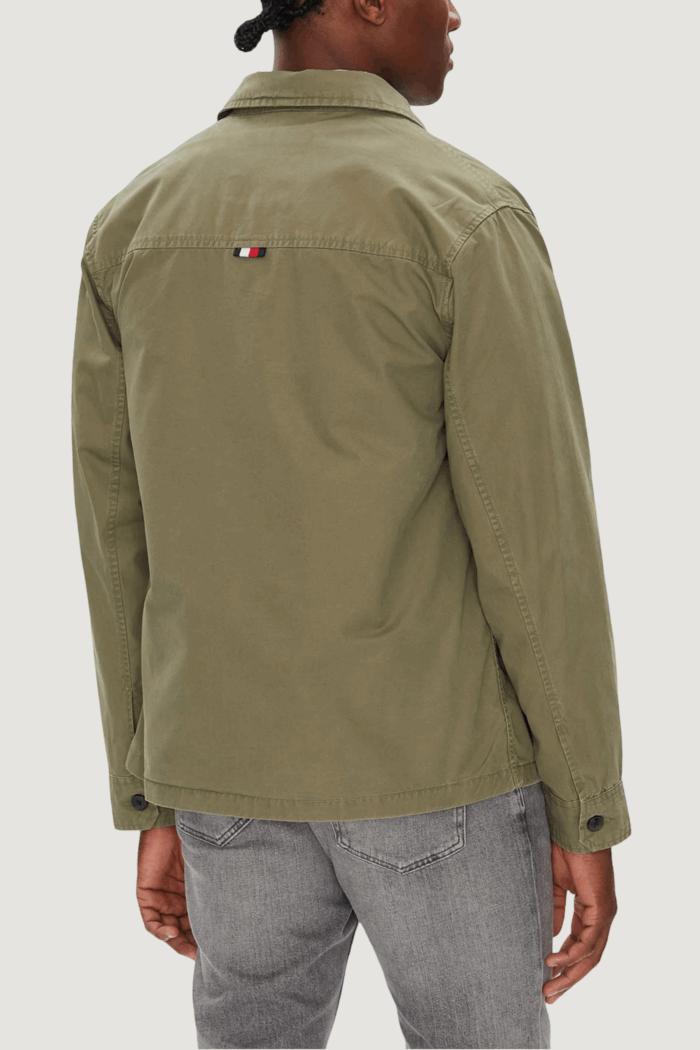 Giacchetto Tommy Hilfiger cotton twill shirt j Verde