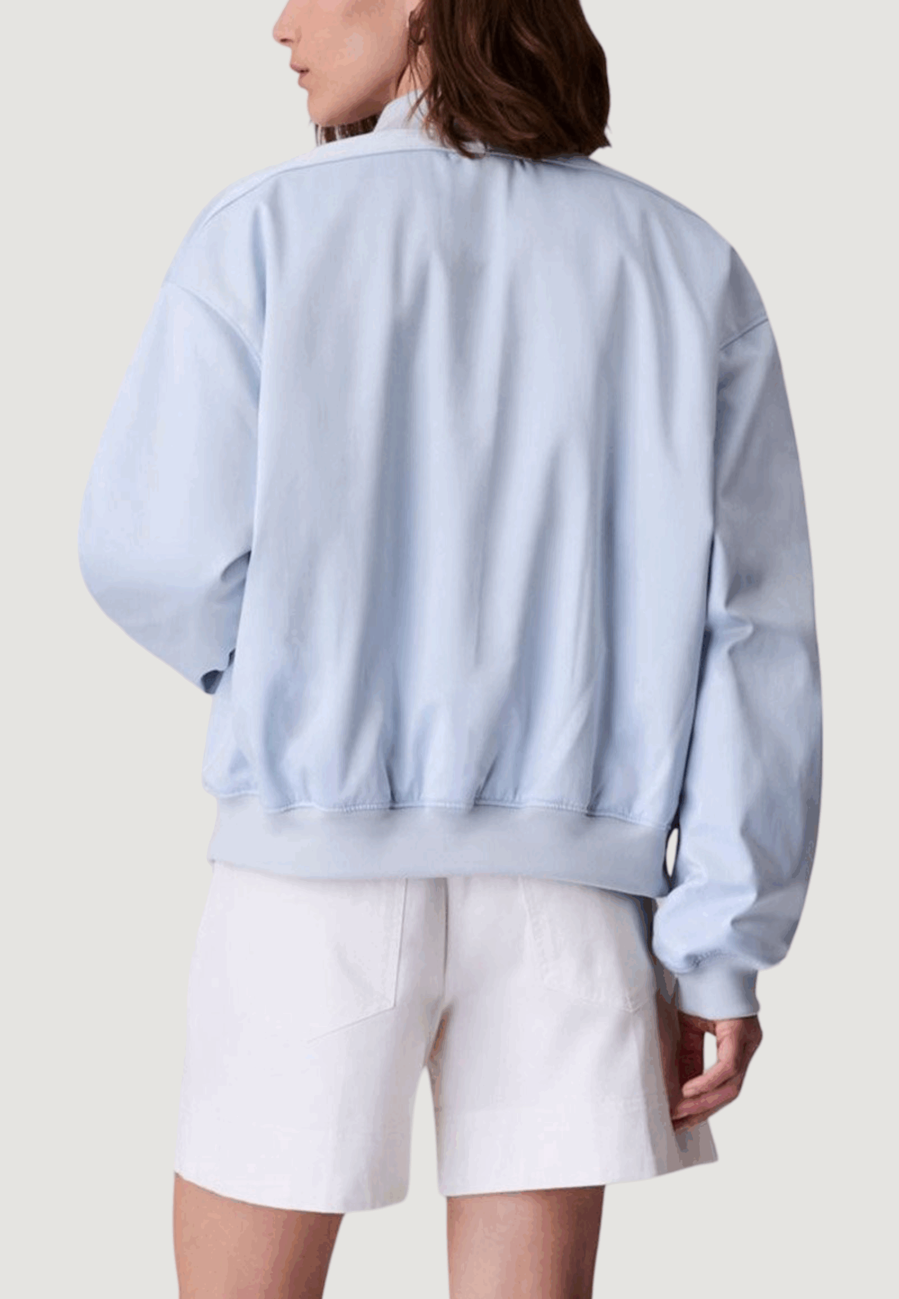 Giubbotto Calvin Klein Jeans satin bomber Celeste - Foto 2