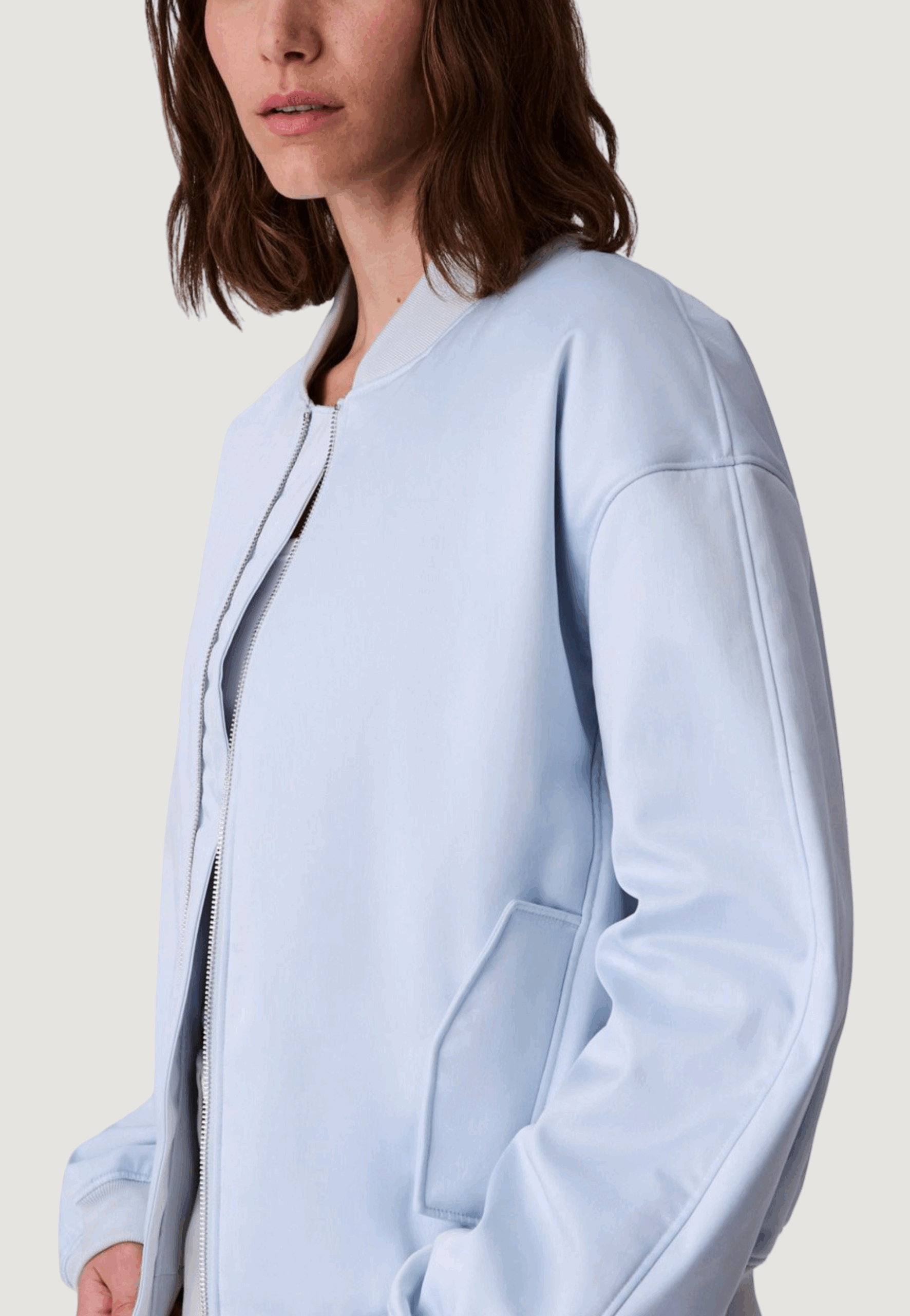 Giubbotto Calvin Klein Jeans satin bomber Celeste - Foto 4