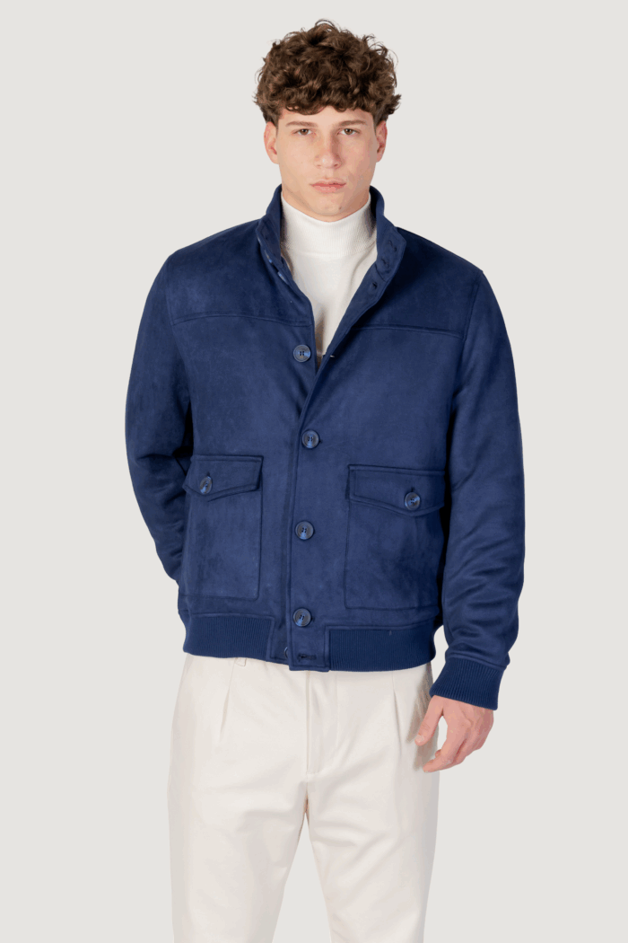 Giubbotto YOS giubbino suede Blu Chiaro