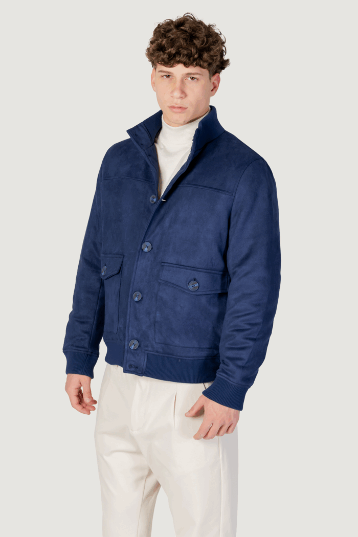 Giubbotto YOS giubbino suede Blu Chiaro