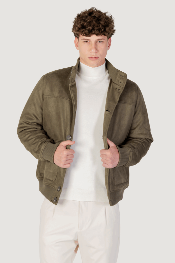 Giubbotto YOS giubbino suede Verde Oliva