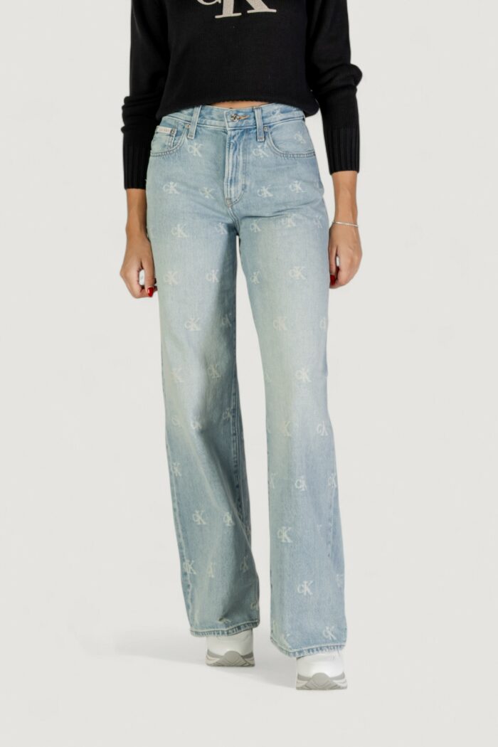 Jeans bootcut Calvin Klein Jeans the wide leg ck dist Denim chiaro