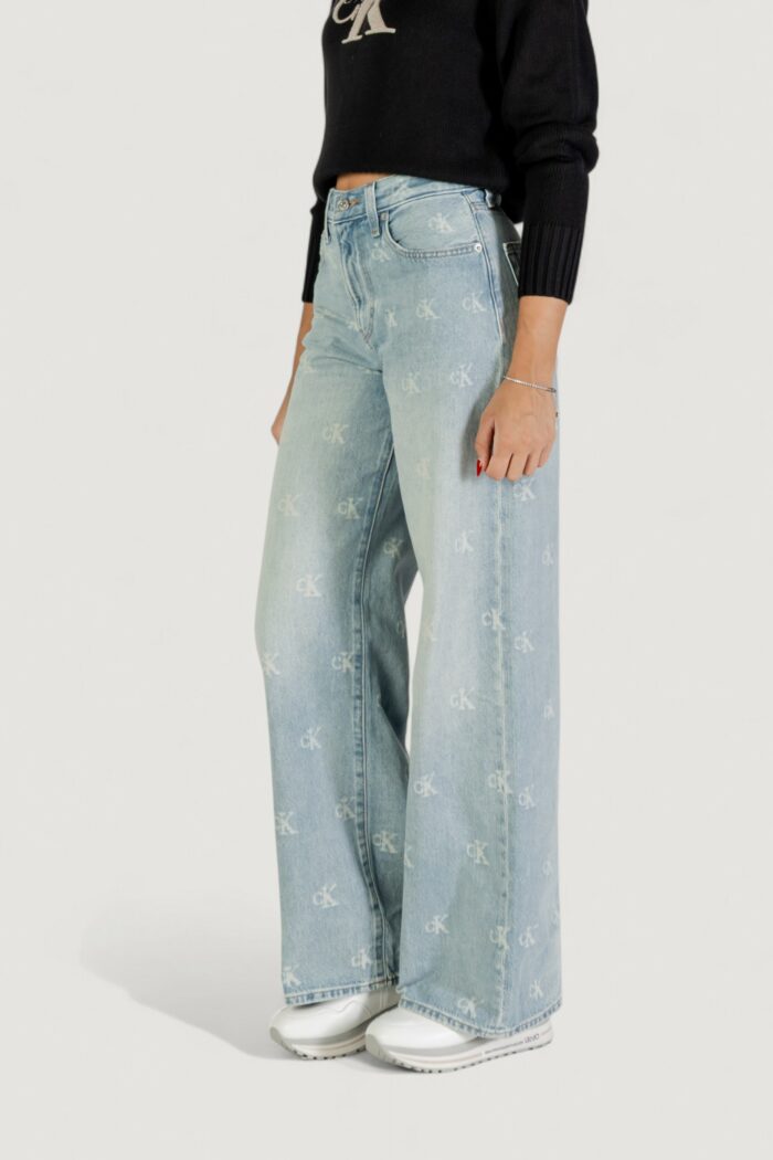 Jeans bootcut Calvin Klein Jeans the wide leg ck dist Denim chiaro