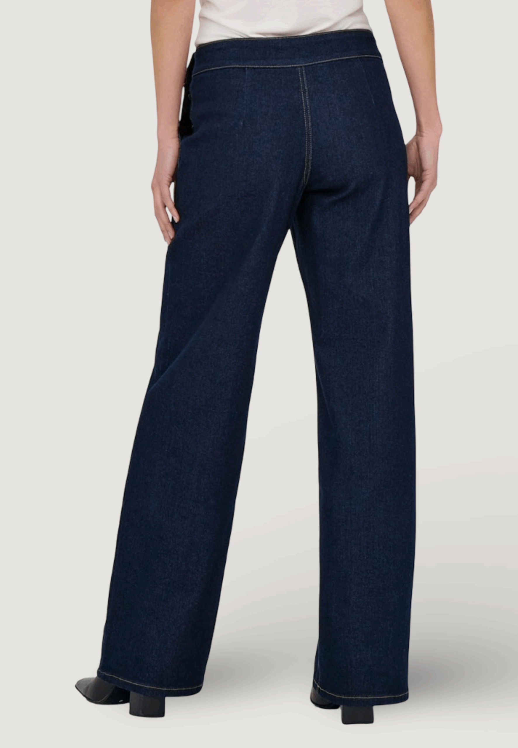 Jeans bootcut Jacqueline de Yong jdylizzie midwaist button wide jeans dnm Blue Denim Scuro - Foto 2