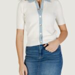 Maglia in filo manica corta Morgan De Toi Avorio - Foto 1