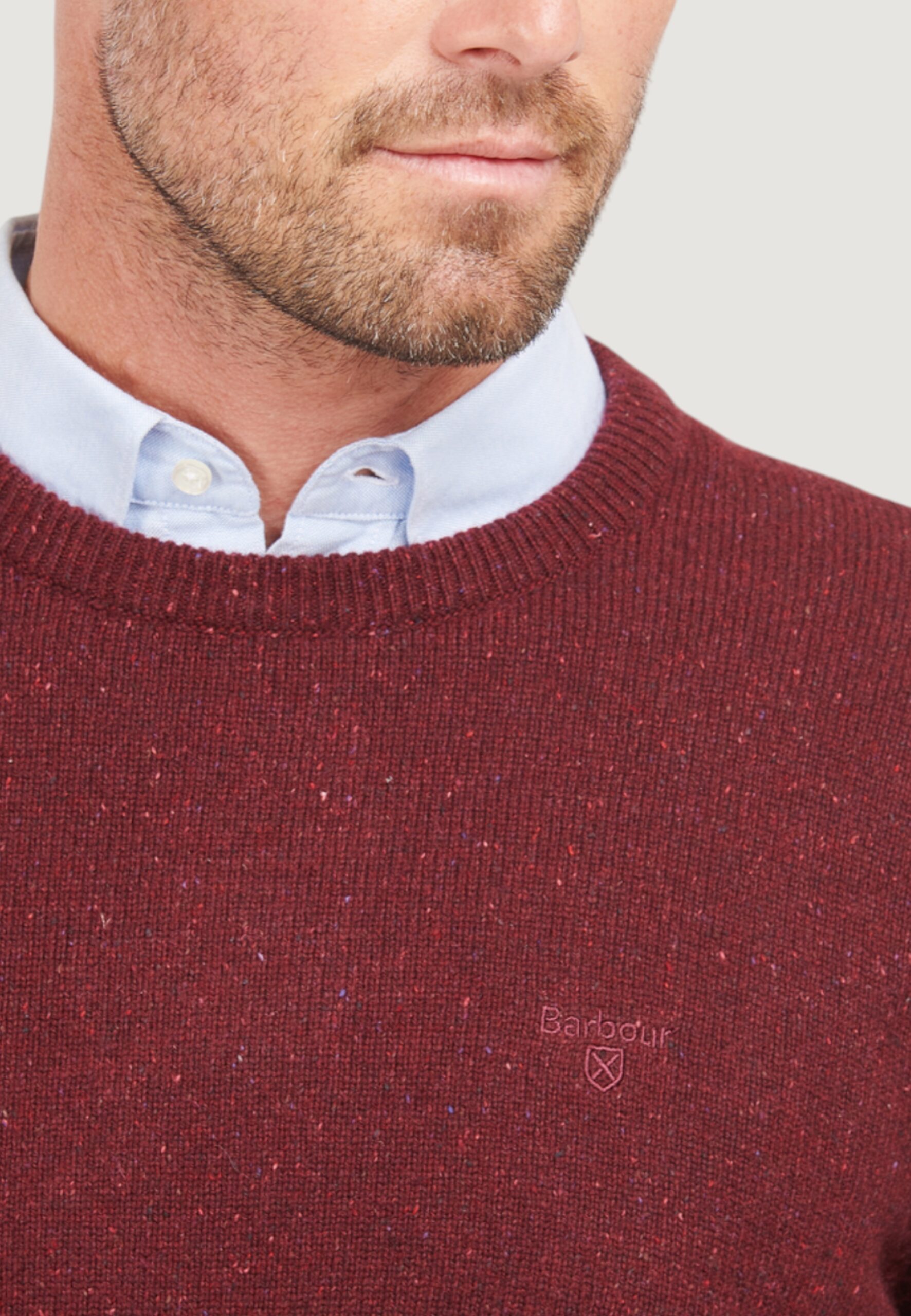 Maglia Barbour essential tisbury crew Bordeaux - Foto 4