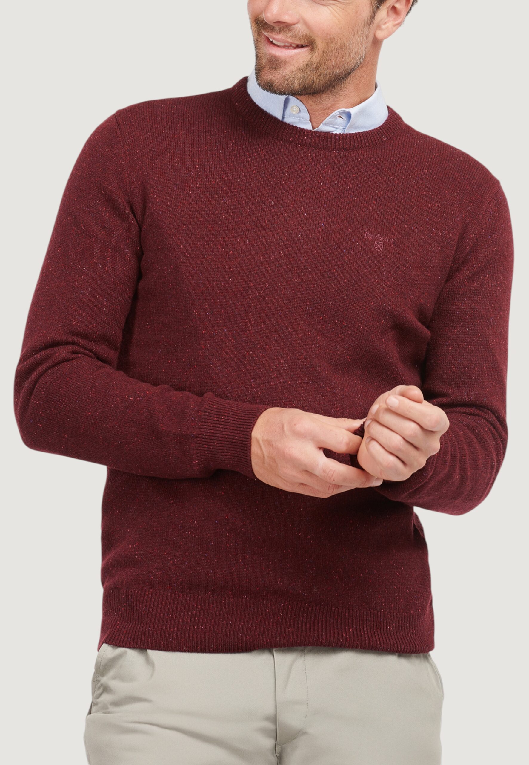 Maglia Barbour essential tisbury crew Bordeaux - Foto 1