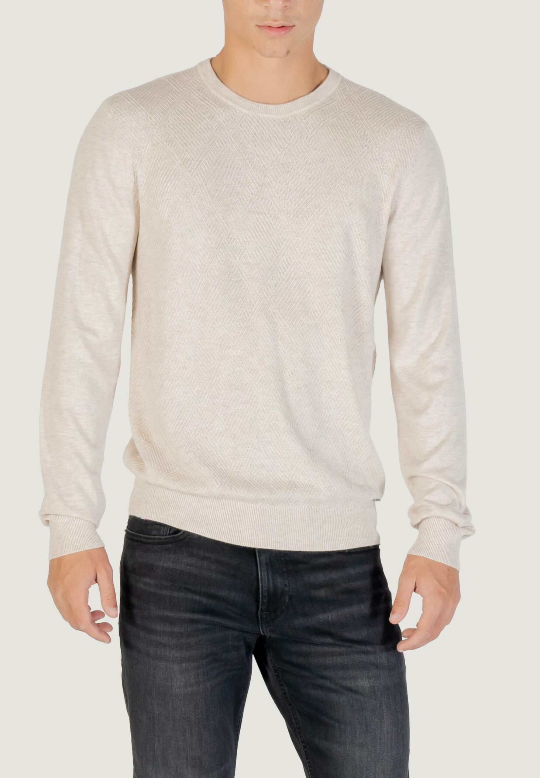 Maglia Guess jamaar cn stitched swtr Beige chiaro - Foto 1