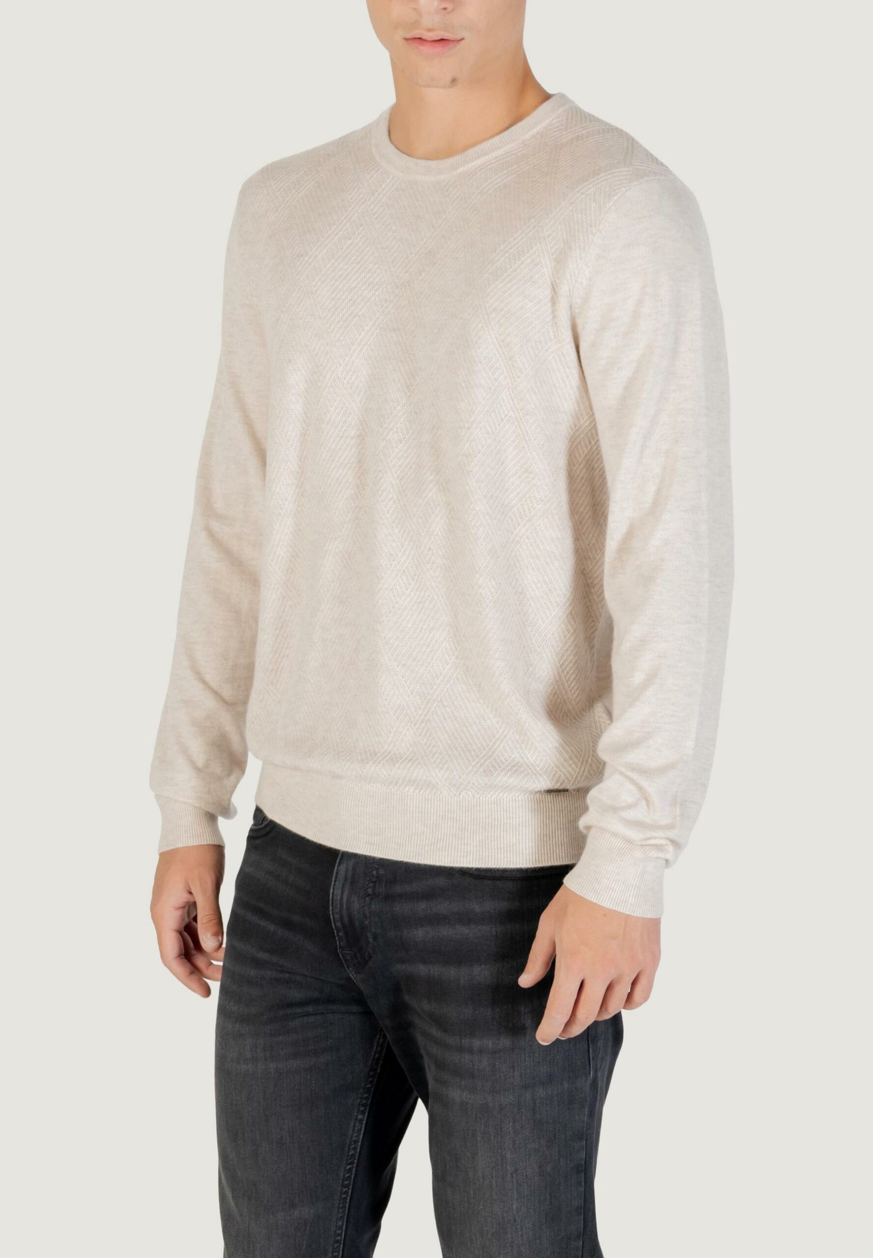 Maglia Guess jamaar cn stitched swtr Beige chiaro - Foto 8