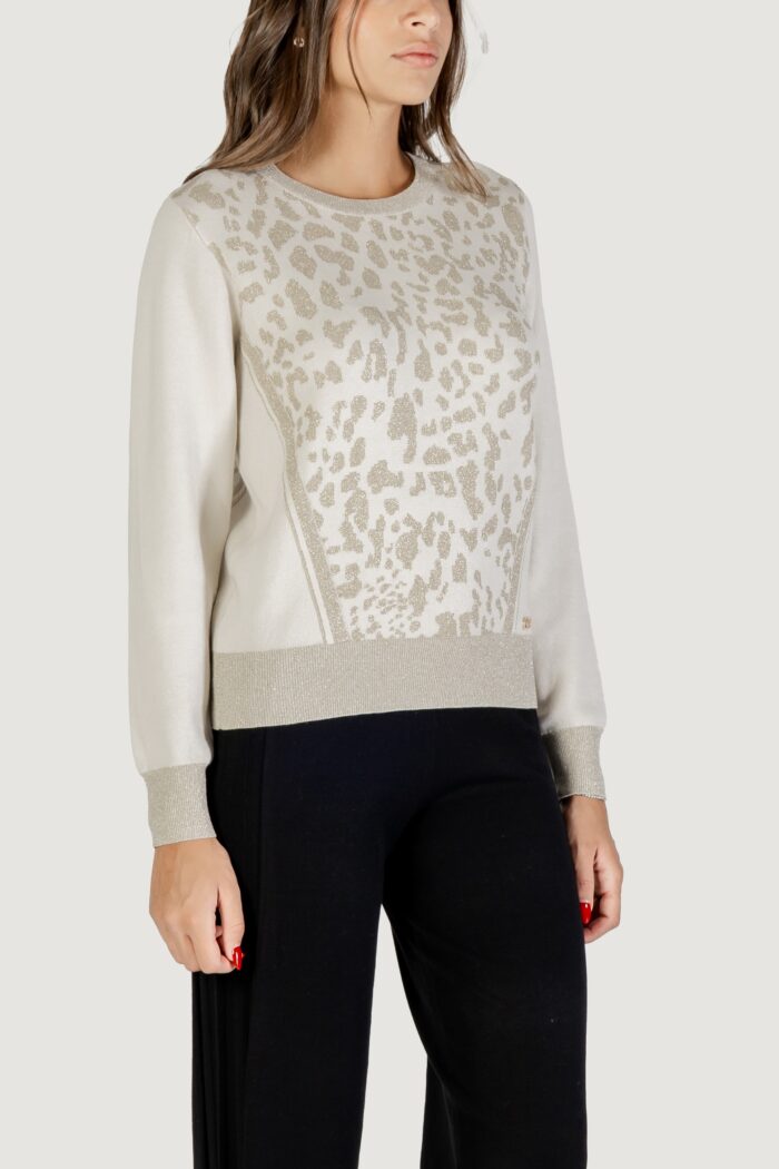 Maglia Liu-Jo ecs maglia chiusa m/l Bianco – Oro