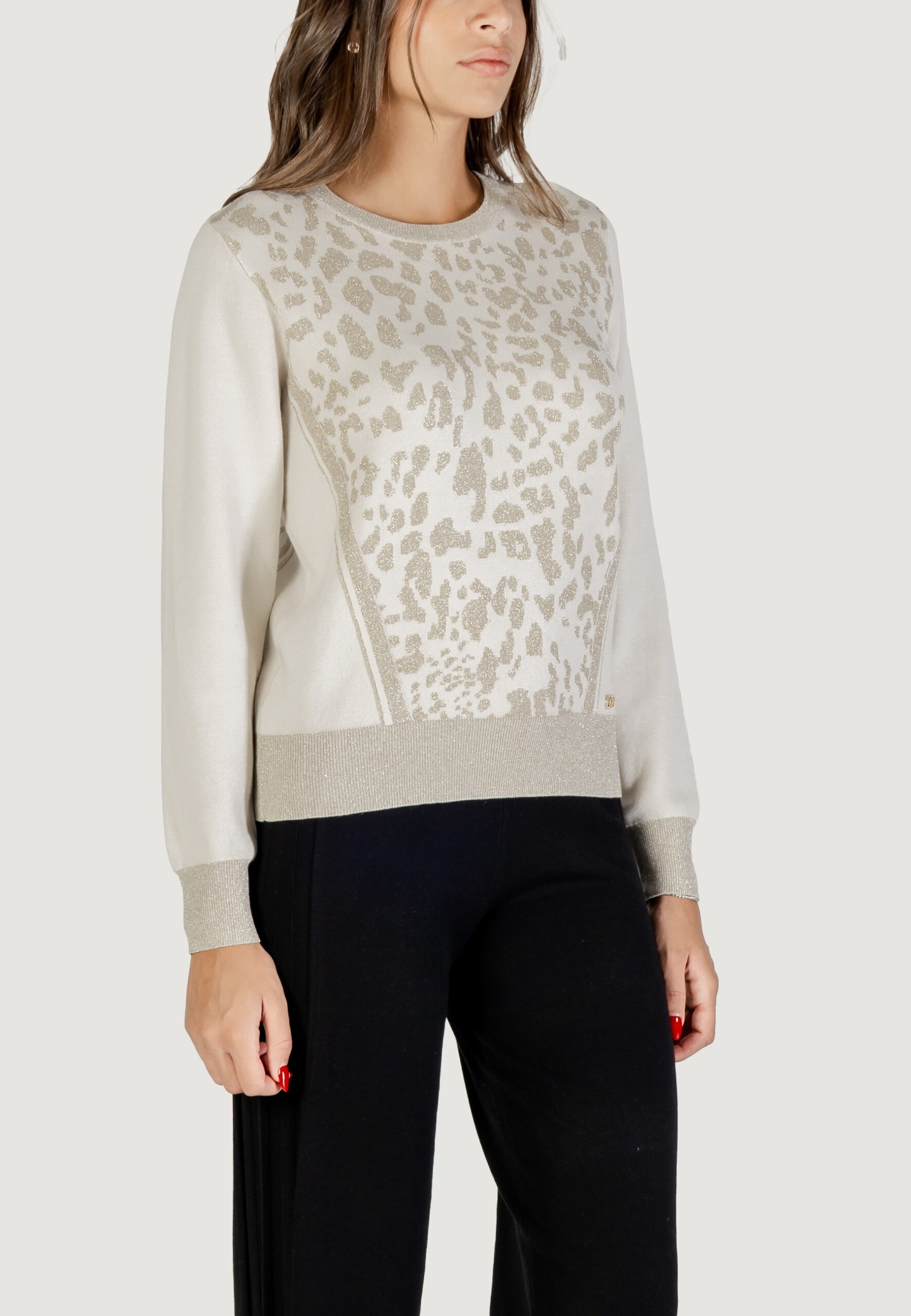 Maglia Liu-Jo ecs maglia chiusa m/l Bianco - Oro - Foto 2