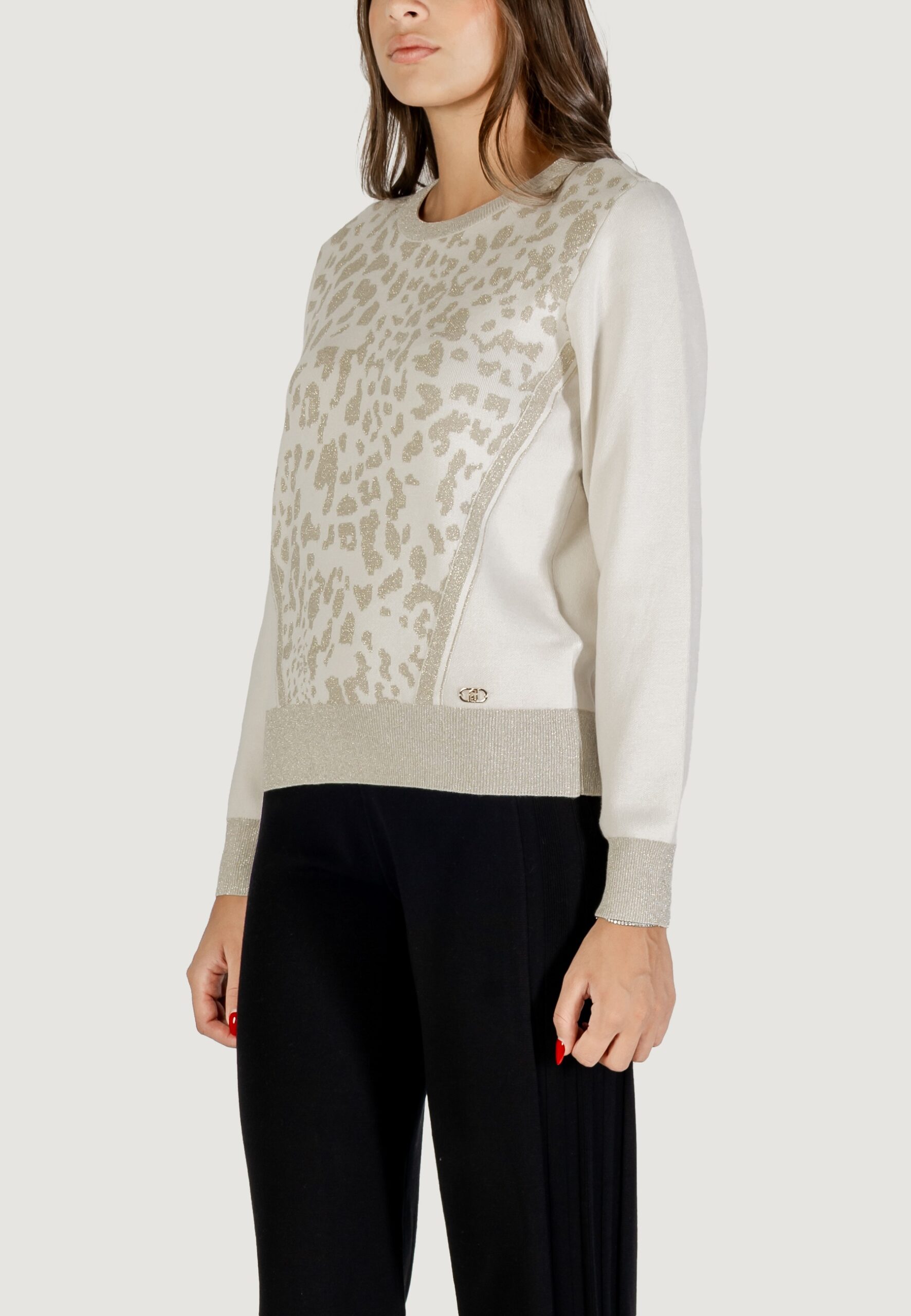 Maglia Liu-Jo ecs maglia chiusa m/l Bianco - Oro - Foto 4