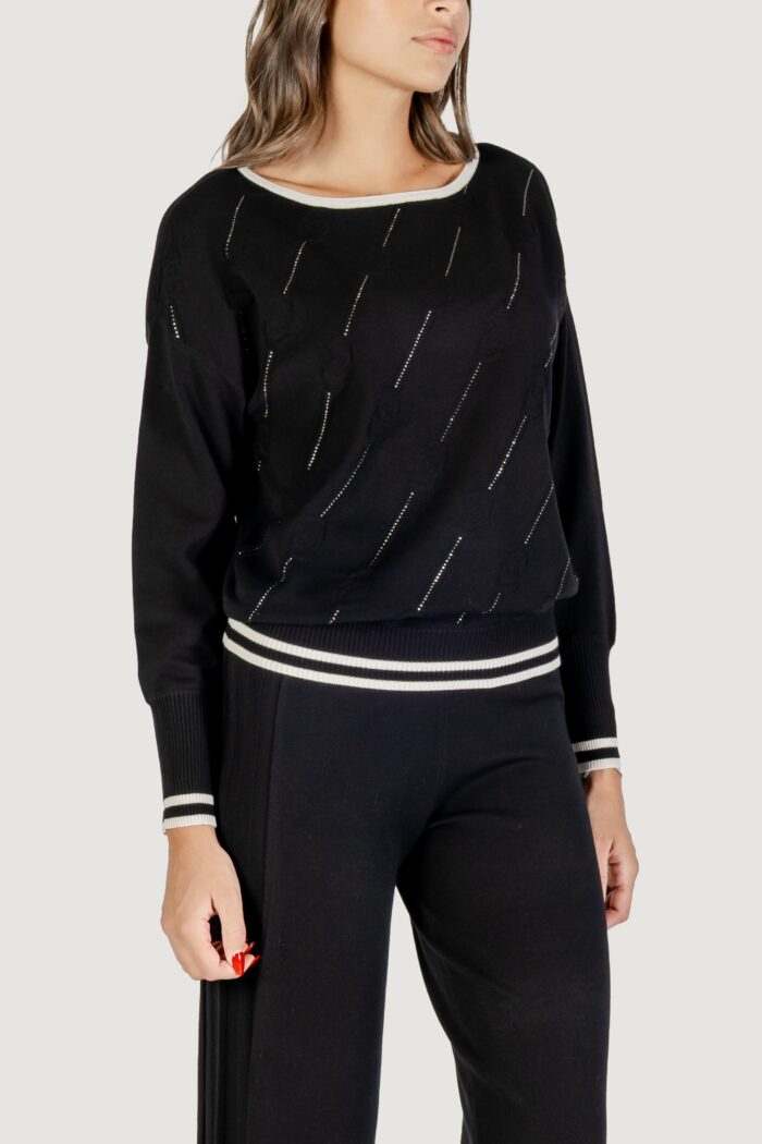 Maglia Liu-Jo ecs maglia chiusa m/l Nero – Bianco