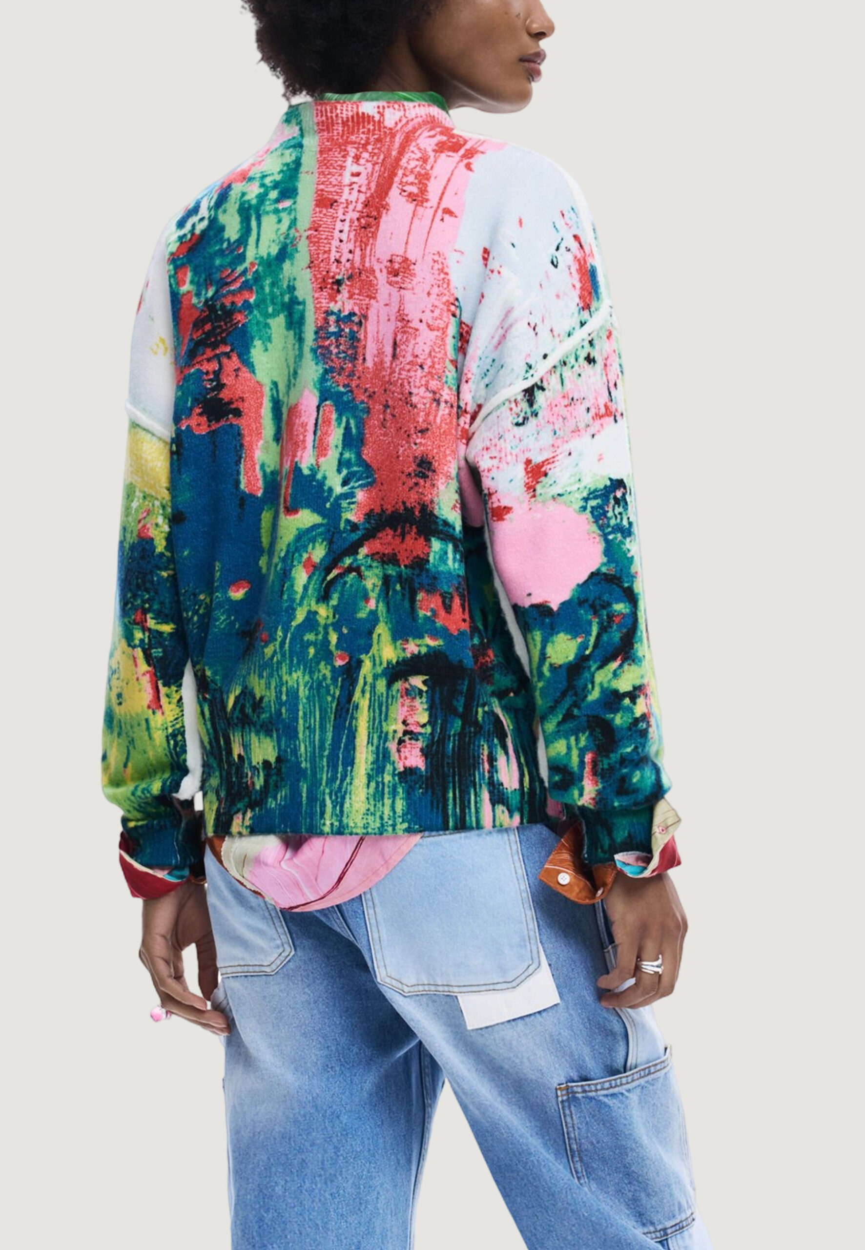 Maglione Desigual repris_jers_pintura Rosso - Foto 4