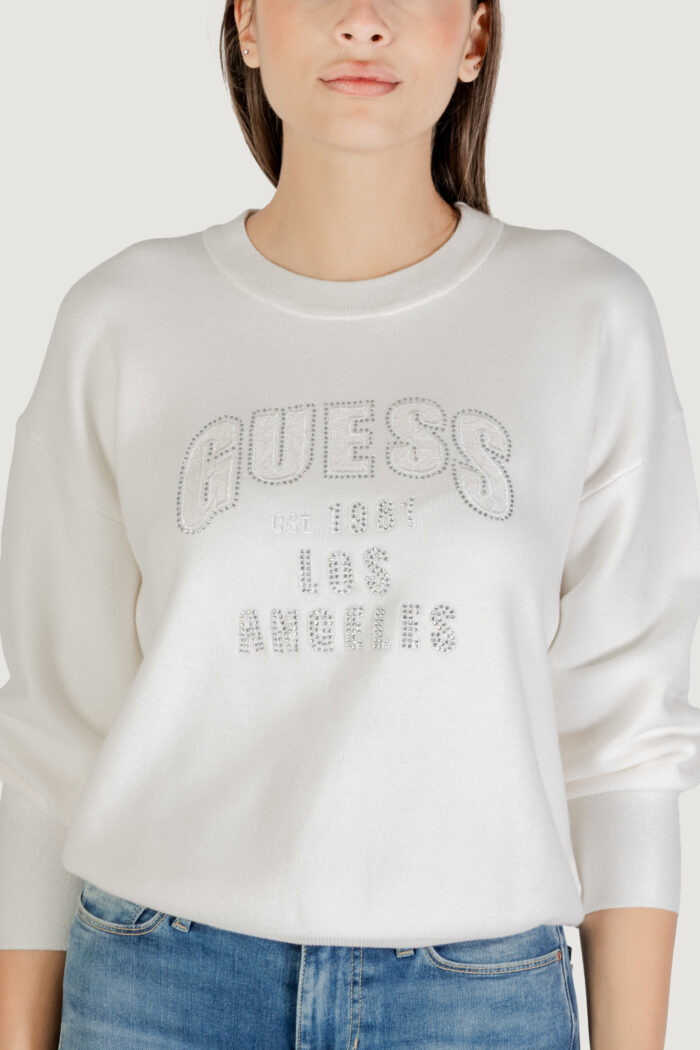 Maglione Guess ls cn leighton logo swtr Panna