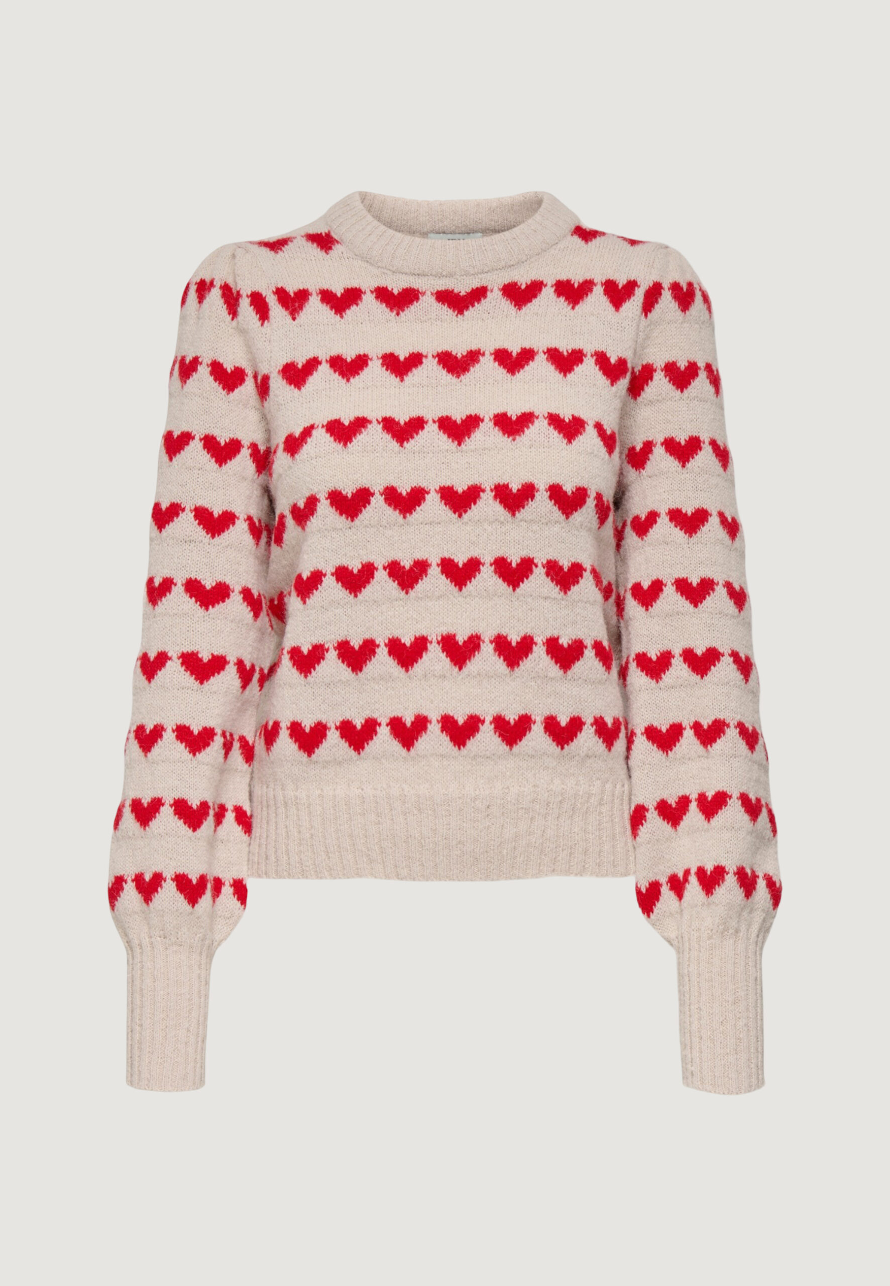 Maglione Jacqueline de Yong jdysigrid life l/s oneck puffdot pul knt Beige - Foto 2