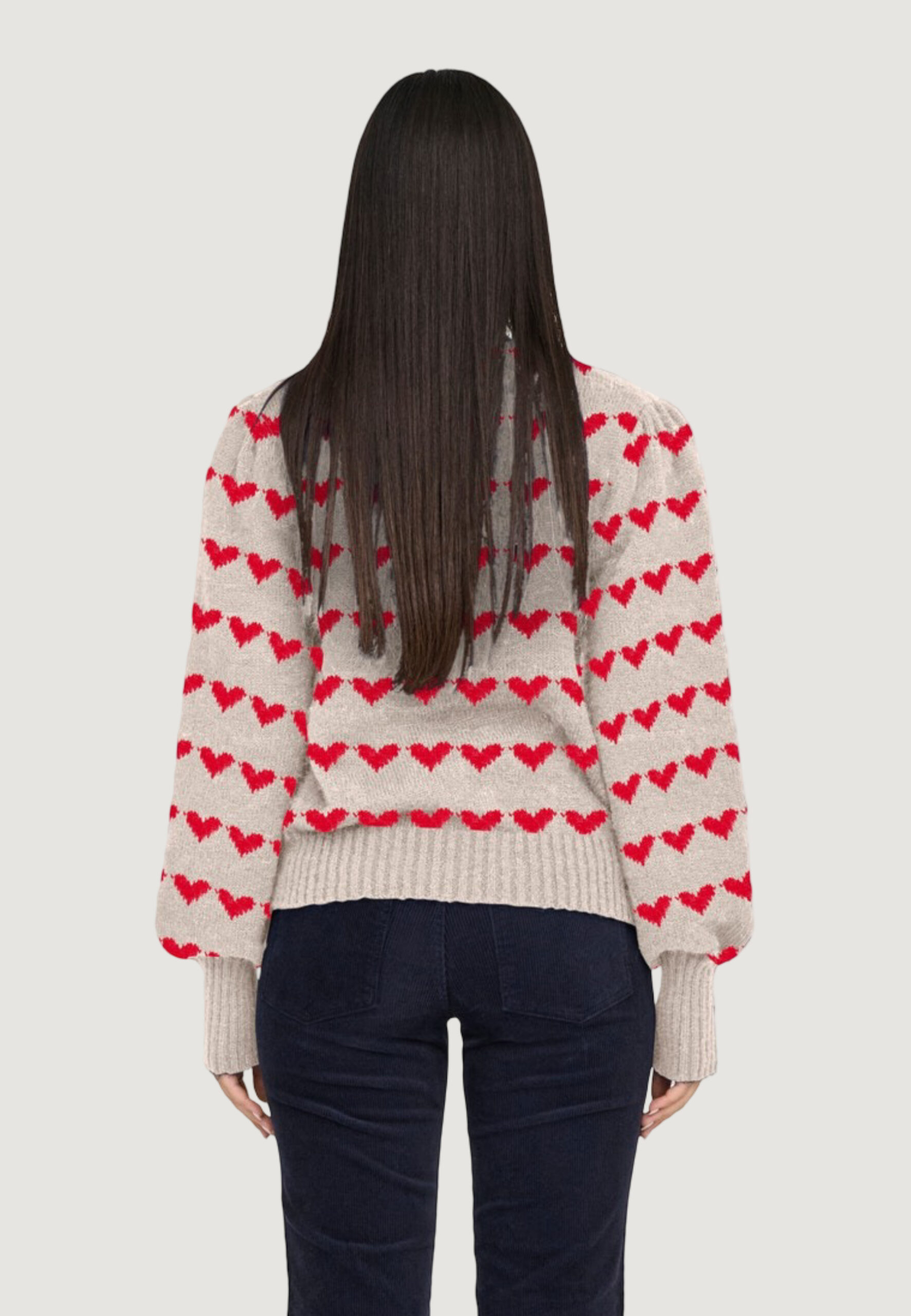 Maglione Jacqueline de Yong jdysigrid life l/s oneck puffdot pul knt Beige - Foto 3