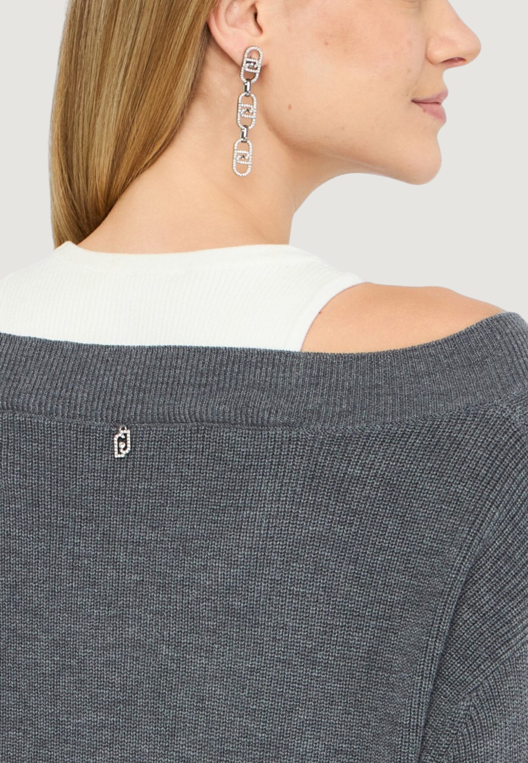 Maglione Liu-Jo Grigio - Bianco - Foto 5