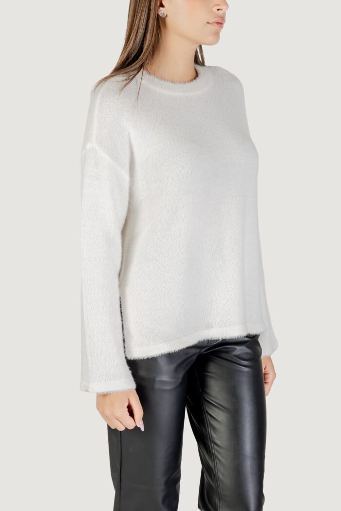 Maglione Only onlpetra ls loose o-neck cc knt Bianco