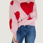 Maglione Only onlmontana ls jq o-neck cc knt Rosa - Foto 1